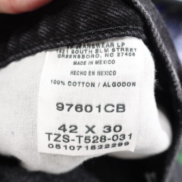 Vintage Wrangler Jeans Mens 42x30 (40x29.5) Black Authentic 97601CB Straight Leg - Picture 7 of 8